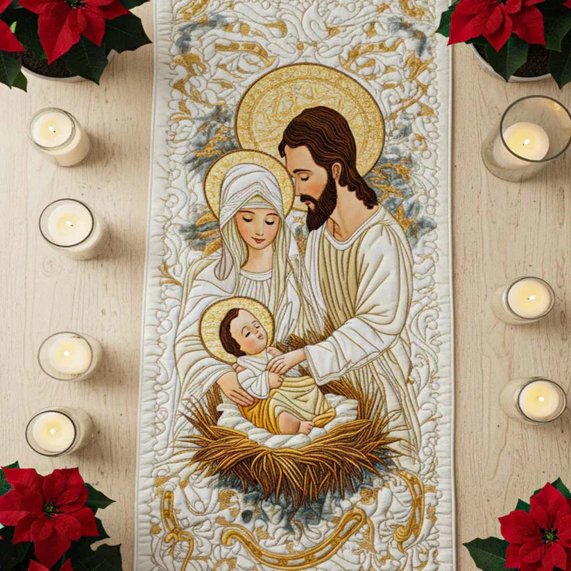 Quilted Table Runner - Bethlehem Light
