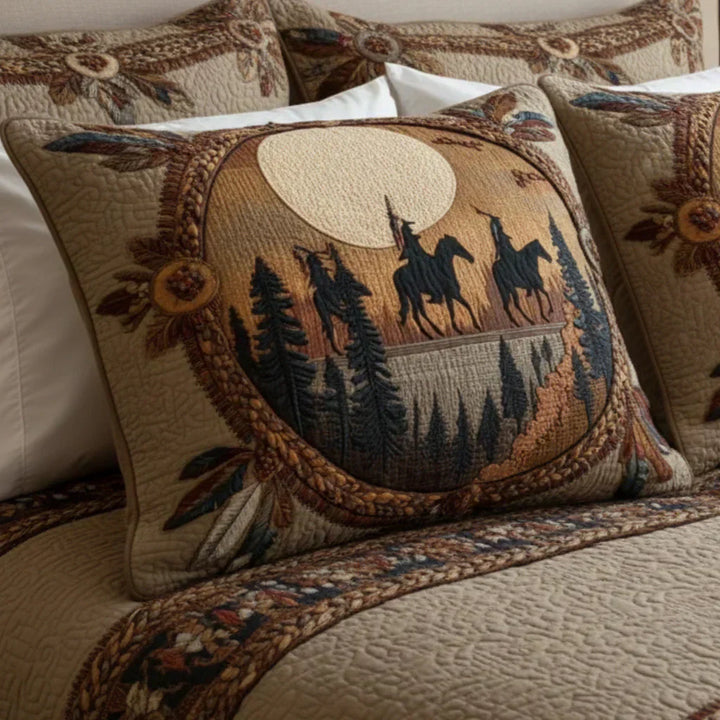 Quilted Pillowcase - Dreamcatcher Circle
