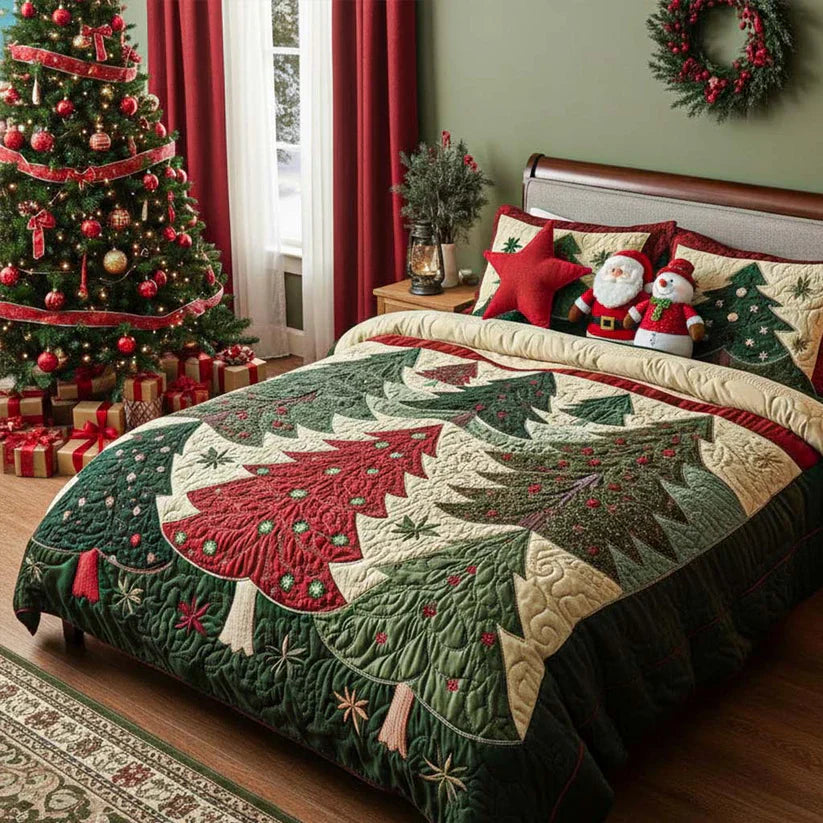 3-Piece Quilted Bedspread Set - Joyful Forest