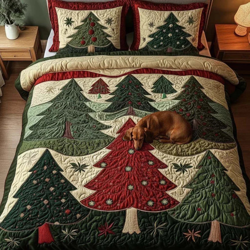 3-Piece Quilted Bedspread Set - Joyful Forest