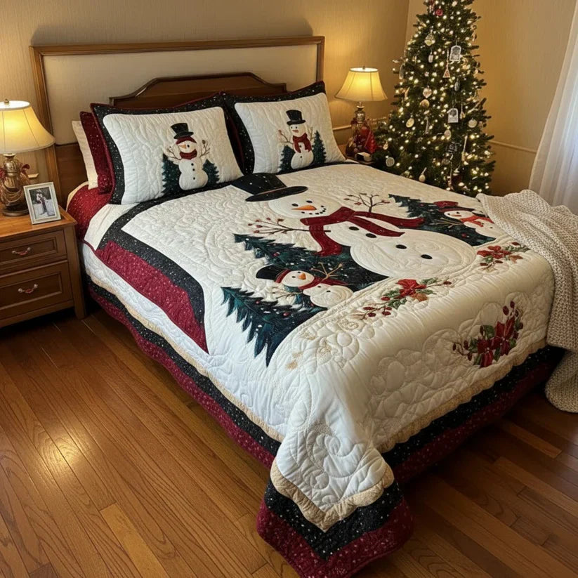 3-Piece Quilted Bedspread Set - Frozen Friends