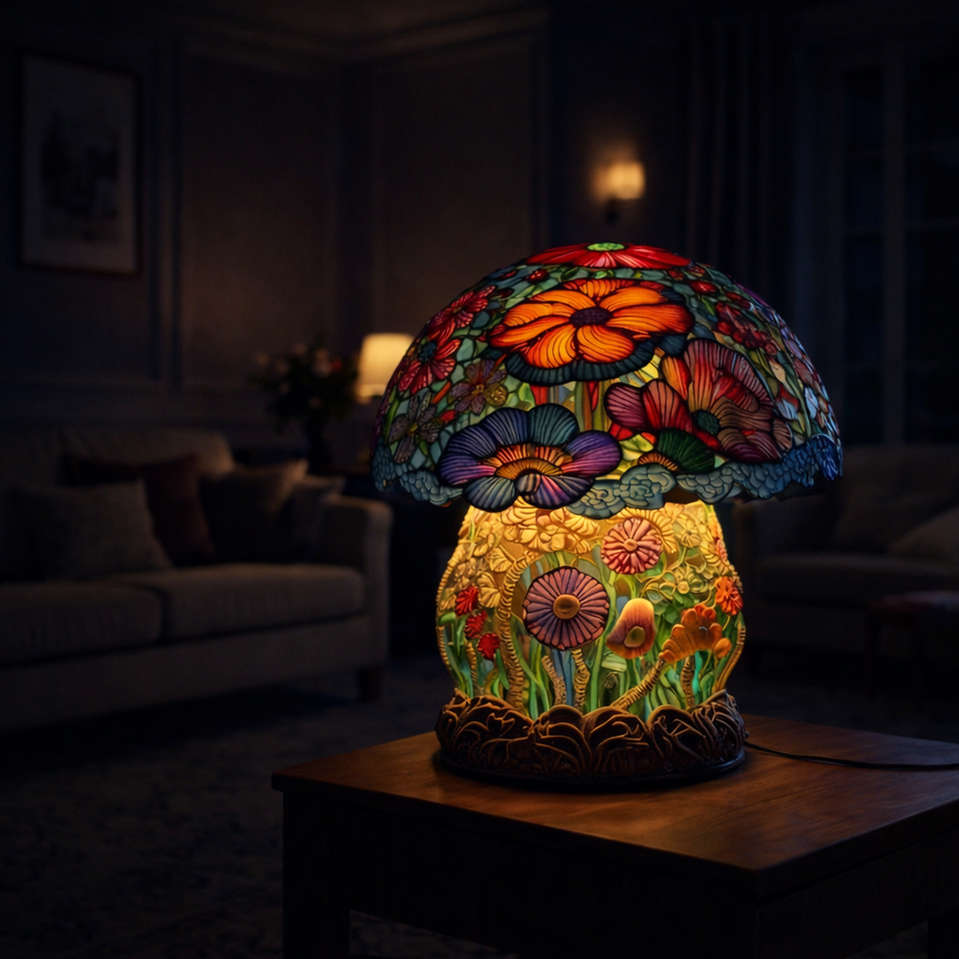 GARDENLUXE | Colourful Table Lamp with Floral Design
