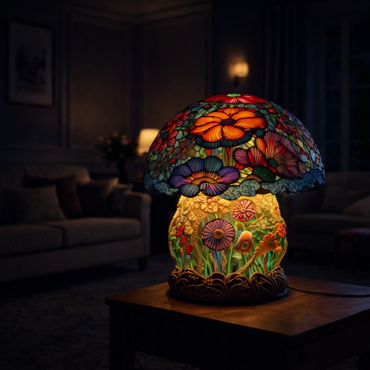 GARDENLUXE | Colourful Table Lamp with Floral Design