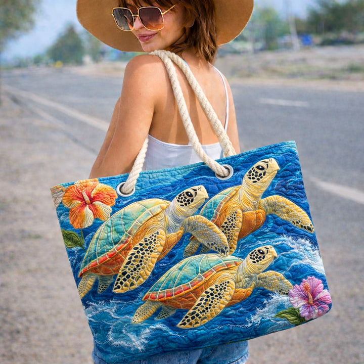 Handmade Beach Bag | Sea Turtle II