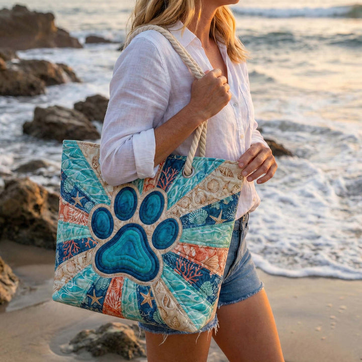 Handmade Beach Bag | Paw Prints