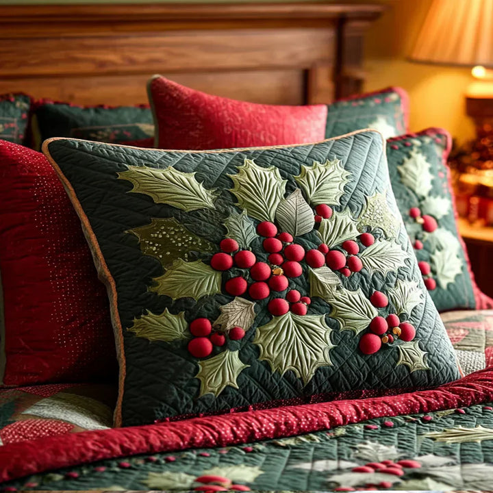 Quilted Pillowcase - Holly