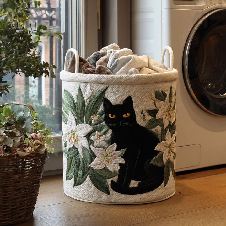 Quilted Cat Basket | Handmade Laundry Basket