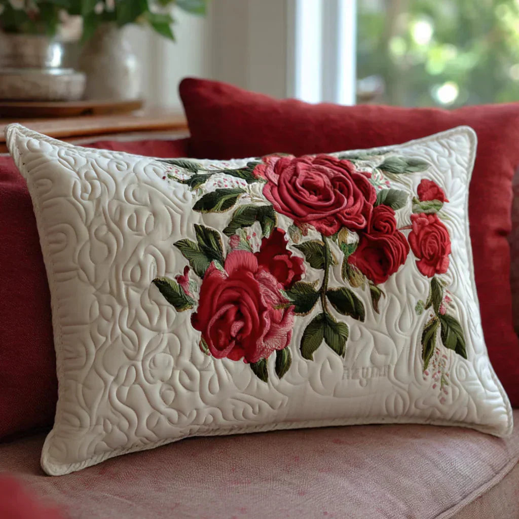 Pillow Cover - Rose Garden Hearts