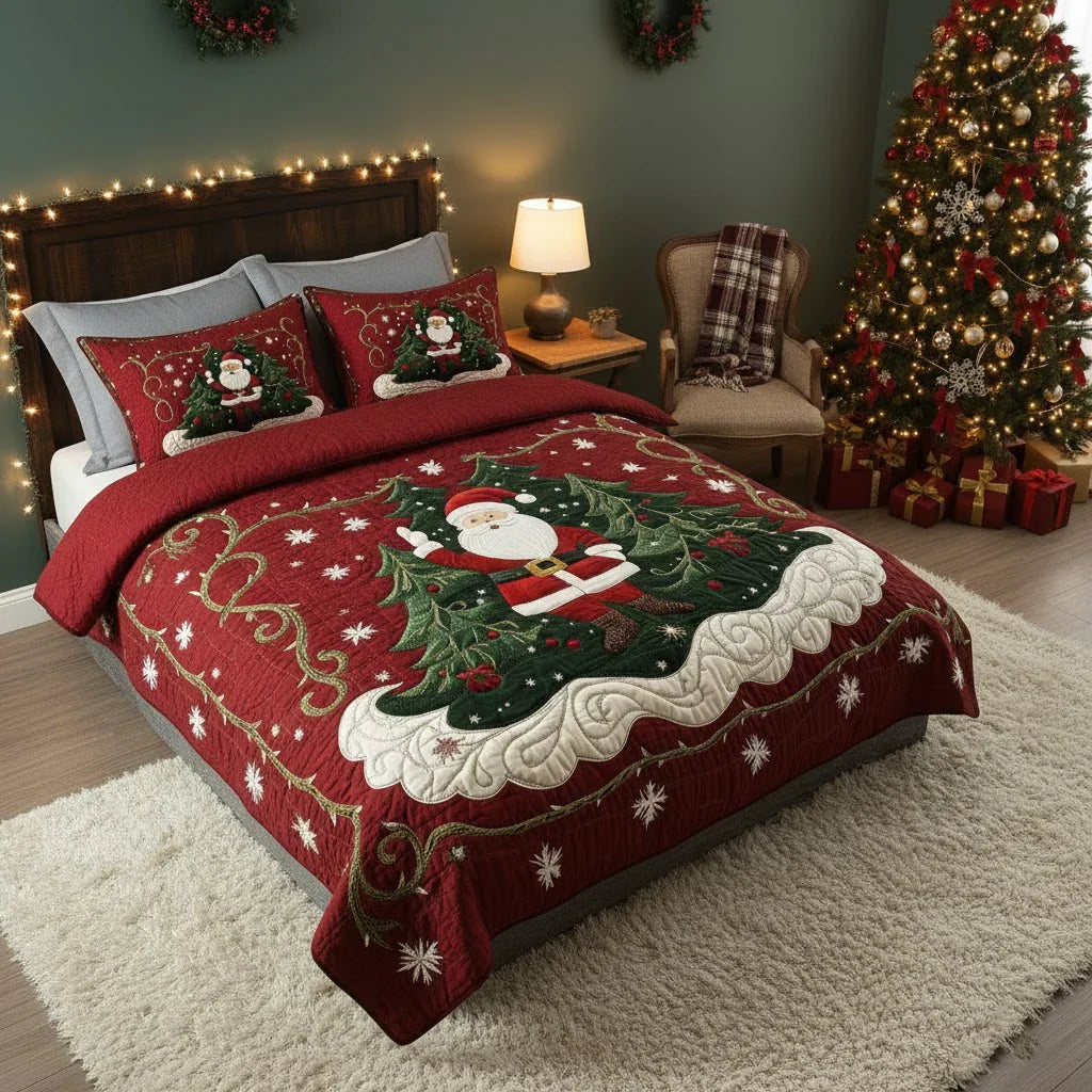 3-Piece Quilted Bedspread Set - Santa's Workshop