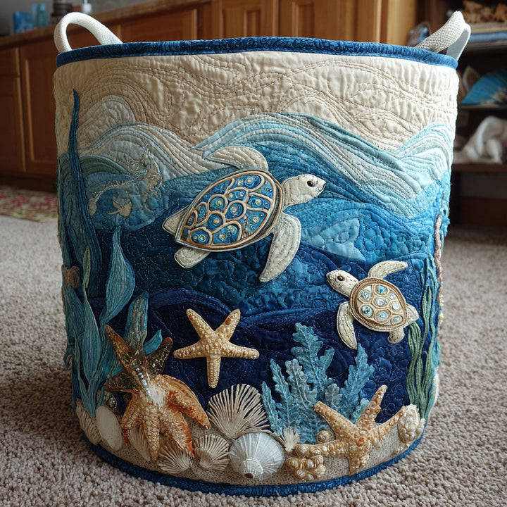 Quilted Turtle Basket | Handmade Laundry Basket