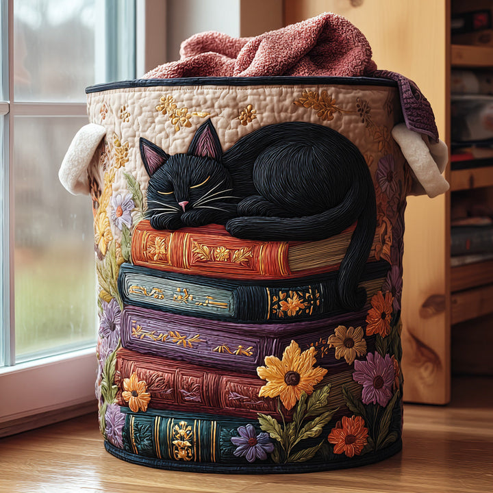 Quilted Cat Basket | Handmade Laundry Basket