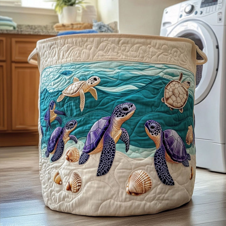 Quilted Turtle Basket | Handmade Laundry Basket