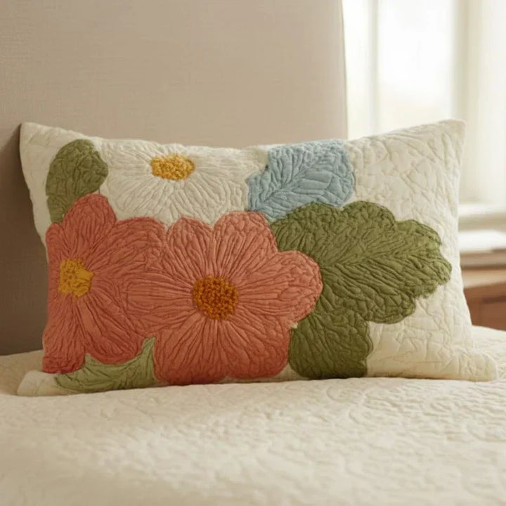 Quilted Pillowcase - Retro Daisies