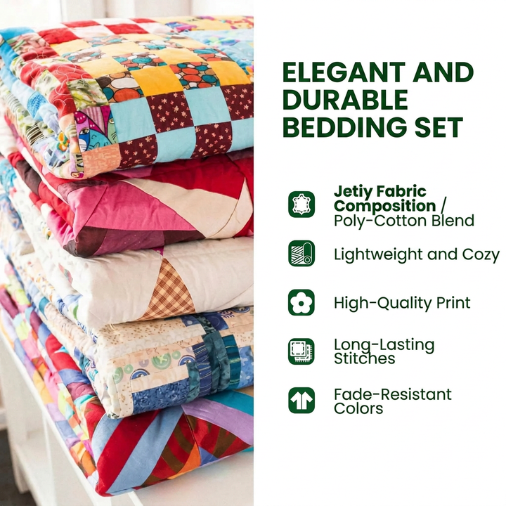 3-Piece Quilted Bedspread Set - Ocean Waves